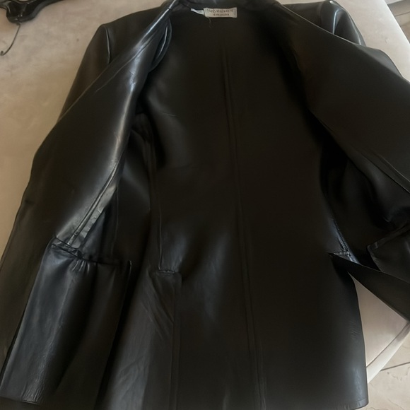 Yves Saint Laurent Rive Gauche Leather Blazer 36/4 - Picture 4 of 14